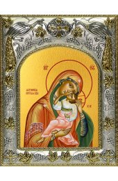 Икона Божьей Матери Яхромская, 14x18 в серебряном окладе, арт вк-5051