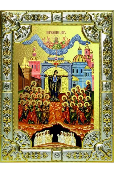 Икона Божьей Матери Непроходимая дверь 18 х 24 со стразами, арт вк-5068