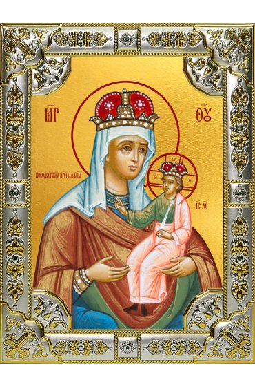Икона Божьей Матери Новодворская 18 х 24 со стразами, арт вк-5071