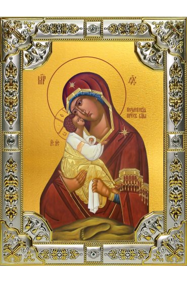 Икона Божья Матерь Почаевская 18 х 24 со стразами, арт вк-5079
