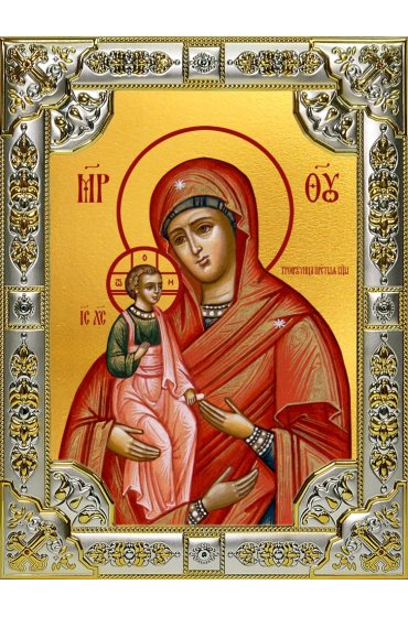 Икона Божья Матерь Троеручица 18 х 24 со стразами, арт вк-5102
