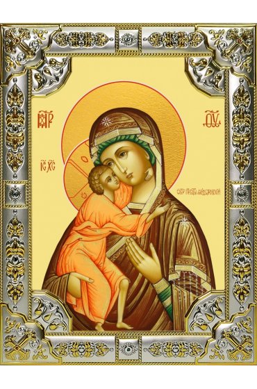 Икона Божья Матерь Феодоровская (Федоровская) 18 х 24 со стразами, арт вк-5113