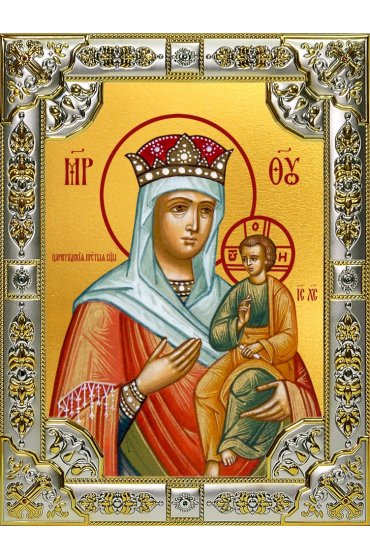 Икона Божья Матерь Цареградская 18 х 24 со стразами, арт вк-5117
