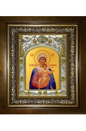 Икона Божьей Матери Аз есмь с вами и никтоже на вы, 14x18 см, в деревянном киоте 20х24 см, арт вк-5132