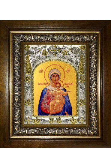 Икона Божьей Матери Аз есмь с вами и никтоже на вы, 14x18 см, в деревянном киоте 20х24 см, арт вк-5132