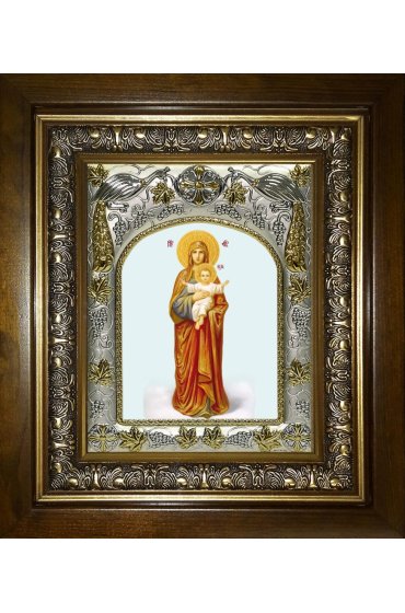 Икона Божья Матерь Благодатное Небо, 14x18 см, в деревянном киоте 20х24 см, арт вк-5133