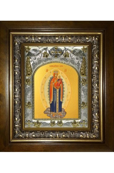 Икона Божья Матерь Благодатное Небо, 14x18 см, в деревянном киоте 20х24 см, арт вк-5134