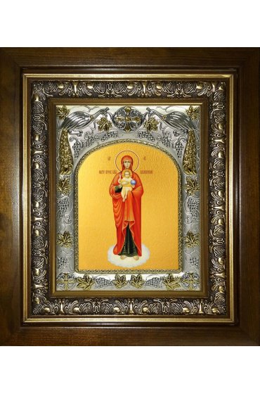 Икона Божья Матерь Валаамская, 14x18 см, в деревянном киоте 20х24 см, арт вк-5137