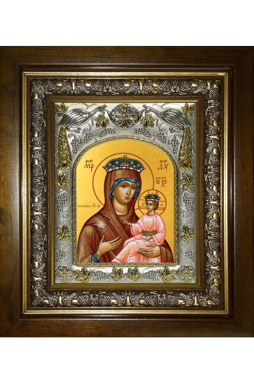 Икона Божья Матерь Всеблаженная, 14x18 см, в деревянном киоте 20х24 см, арт вк-5138