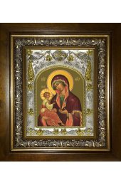 Икона Божьей Матери Гребневская, 14x18 см, в деревянном киоте 20х24 см, арт вк-5140