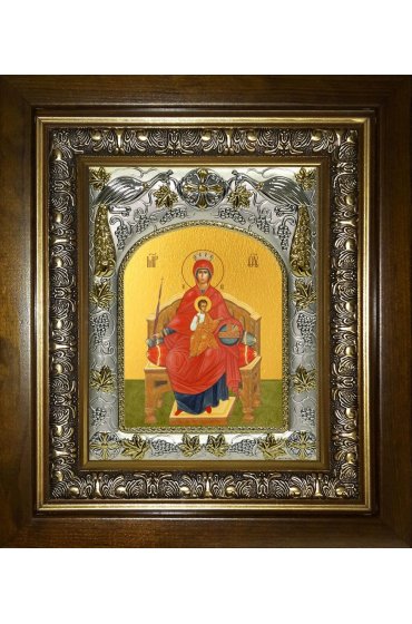 Икона Божьей Матери Державная, 14x18 см, в деревянном киоте 20х24 см, арт вк-5141