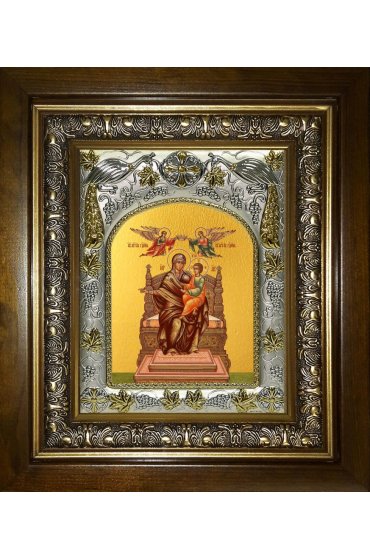 Икона Божьей Матери Домостроительница, 14x18 см, в деревянном киоте 20х24 см, арт вк-5142