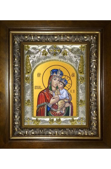 Икона Божьей Матери Киево-Братская, 14x18 см, в деревянном киоте 20х24 см, арт вк-5149