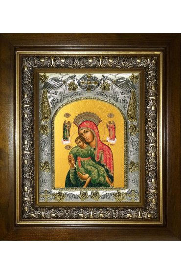 Икона Божья Матерь Киккская, 14x18 см, в деревянном киоте 20х24 см, арт вк-5150