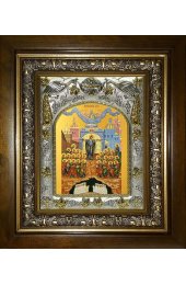 Икона Божья Матерь Непроходимая дверь, 14x18 см, в деревянном киоте 20х24 см, арт вк-5155