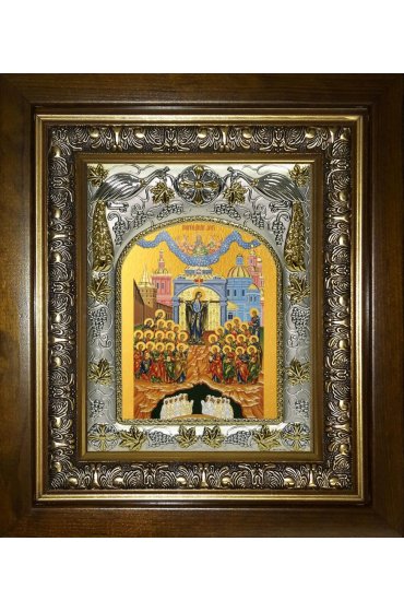 Икона Божья Матерь Непроходимая дверь, 14x18 см, в деревянном киоте 20х24 см, арт вк-5155