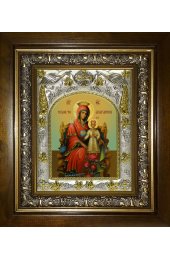 Икона Божья Матерь Неувядаемая роза, 14x18 см, в деревянном киоте 20х24 см, арт вк-5156