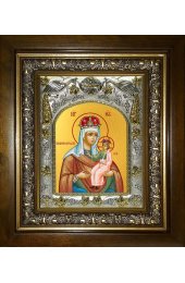 Икона Божья Матерь Новодворская, 14x18 см, в деревянном киоте 20х24 см, арт вк-5158