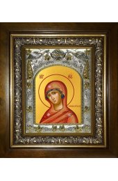 Икона Божья Матерь Огневидная, 14x18 см, в деревянном киоте 20х24 см, арт вк-5161