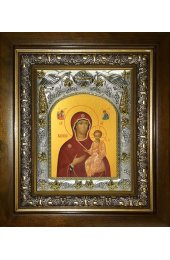 Икона Божья Матерь Одигитрия, 14x18 см, в деревянном киоте 20х24 см, арт вк-5162