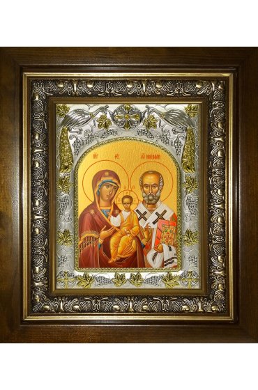 Икона Божьей Матери Оковецкая (Ржевская), 14x18 см, в деревянном киоте 20х24 см, арт вк-5164