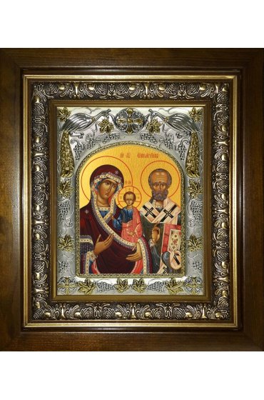 Икона Божьей Матери Оковецкая (Ржевская), 14x18 см, в деревянном киоте 20х24 см, арт вк-5165