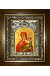 Икона Божья Матерь Отрада и Утешение, 14x18 см, в деревянном киоте 20х24 см, арт вк-5166