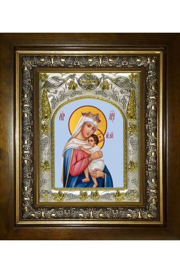 Икона Божья Матерь Отчаянных единая Надежда, 14x18 см, в деревянном киоте 20х24 см, арт вк-5167