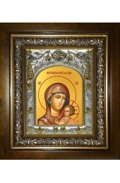 Икона Божьей Матери Петровская, 14x18 см, в деревянном киоте 20х24 см, арт вк-5169