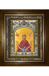 Икона Покров Пресвятой Богородицы, 14x18 см, в деревянном киоте 20х24 см, арт вк-5171