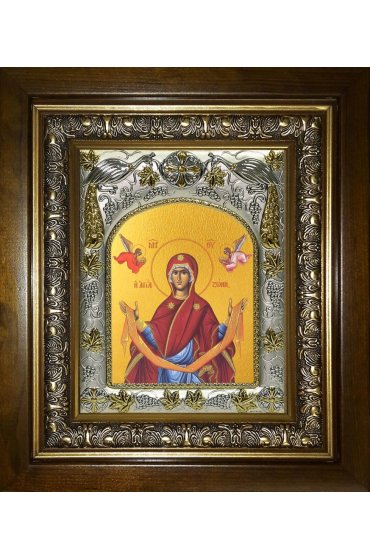 Икона Покров Пресвятой Богородицы, 14x18 см, в деревянном киоте 20х24 см, арт вк-5171