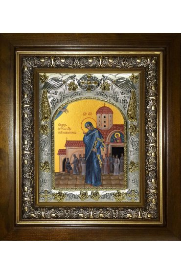 Икона Божьей Матери Светоявленная, 14x18 см, в деревянном киоте 20х24 см, арт вк-5176