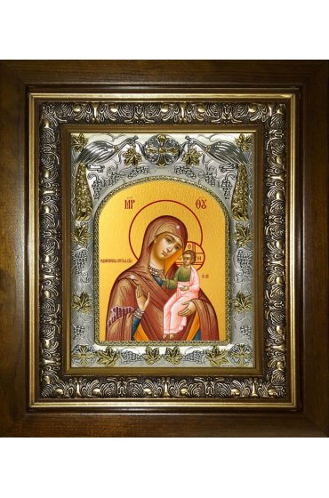 Икона Божья Матерь Седмиезерская, 14x18 см, в деревянном киоте 20х24 см, арт вк-5177