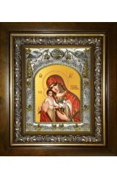 Икона Божья Матерь Скорбящая о младенцах, во чреве убиенных, 14x18 см, в деревянном киоте 20х24 см, арт вк-5178