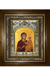 Икона Смоленская Божья Матерь, 14x18 см, в деревянном киоте 20х24 см, арт вк-5183