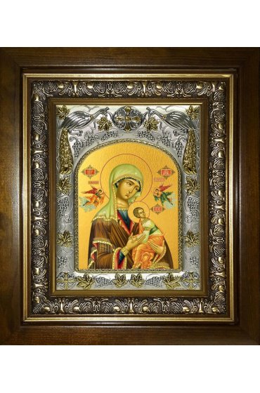 Икона Божья Матерь Страстная, 14x18 см, в деревянном киоте 20х24 см, арт вк-5186