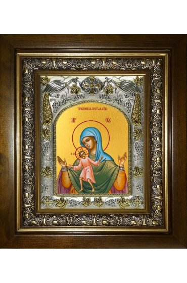 Икона Божьей Матери Теребенская, 14x18 см, в деревянном киоте 20х24 см, арт вк-5188