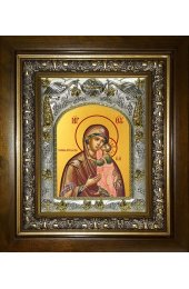 Икона Божья Матерь Толгская, 14x18 см, в деревянном киоте 20х24 см, арт вк-5190