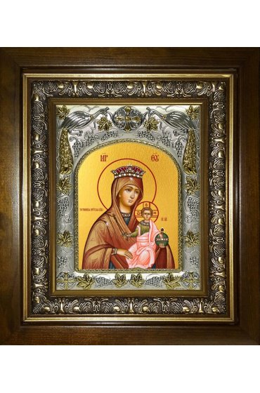 Икона Божьей Матери Тотемская, 14x18 см, в деревянном киоте 20х24 см, арт вк-5191