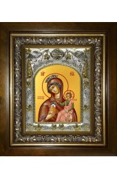 Икона Божьей Матери Тучная гора, 14x18 см, в деревянном киоте 20х24 см, арт вк-5195