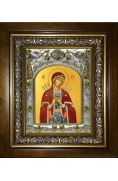 Икона Божья Матерь Умягчение злых сердец, 14x18 см, в деревянном киоте 20х24 см, арт вк-5200
