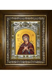 Икона Божья Матерь Умягчение злых сердец, 14x18 см, в деревянном киоте 20х24 см, арт вк-5201