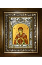 Икона Божья Матерь Умягчение злых сердец, 14x18 см, в деревянном киоте 20х24 см, арт вк-5202