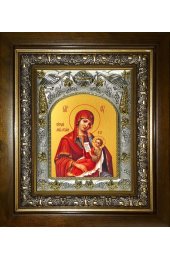 Икона Божьей Матери Утоли мои печали, 14x18 см, в деревянном киоте 20х24 см, арт вк-5204