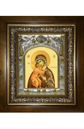 Икона Божья Матерь Феодоровская (Федоровская), 14x18 см, в деревянном киоте 20х24 см, арт вк-5205