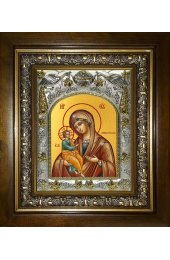 Икона Божьей Матери Холмская, 14x18 см, в деревянном киоте 20х24 см, арт вк-5208