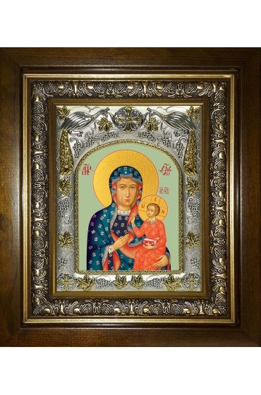Икона Божья Матерь Ченстоховская, 14x18 см, в деревянном киоте 20х24 см, арт вк-5211