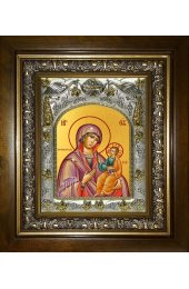 Икона Божья Матерь Ченстоховская, 14x18 см, в деревянном киоте 20х24 см, арт вк-5213
