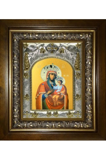 Икона Божья Матерь Черниговская, 14x18 см, в деревянном киоте 20х24 см, арт вк-5215