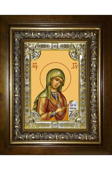 Икона Божьей Матери Боголюбская, 18x24 см, со стразами, в деревянном киоте, арт вк-5223